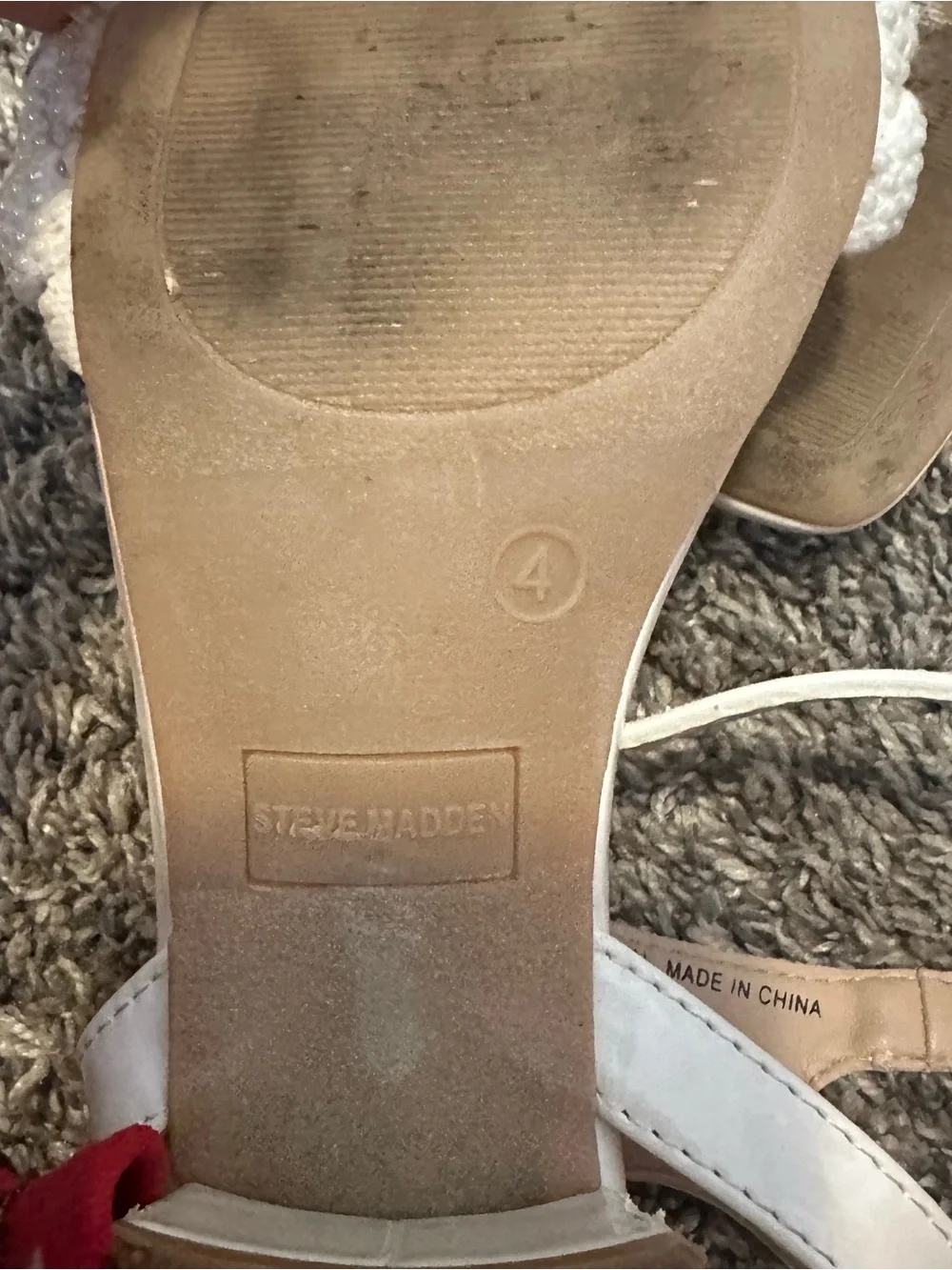 girls, Steve Madden Opal Heel white  Braided Strap Sandals with Ankle Tie sz4